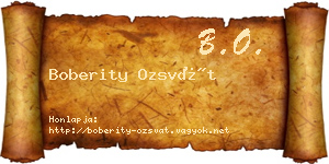 Boberity Ozsvát névjegykártya